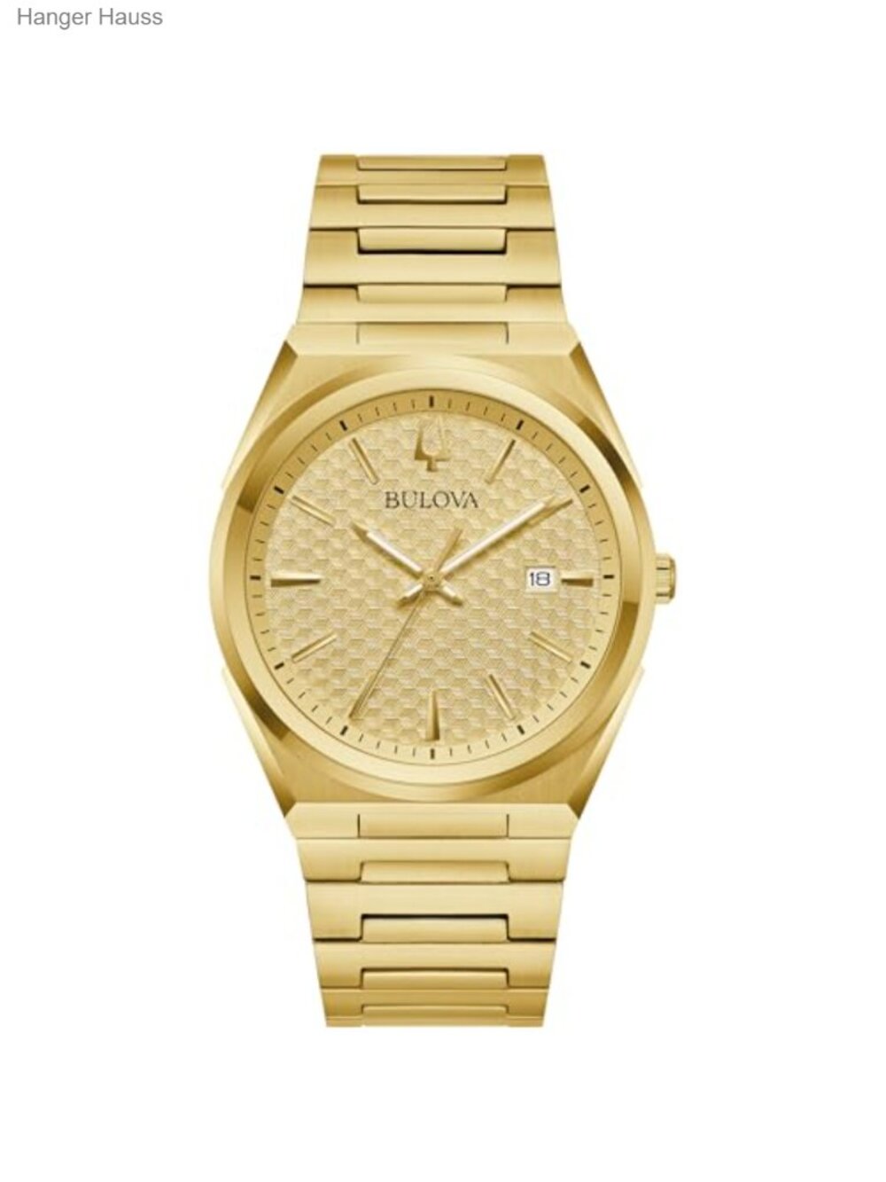 Men's Classic Quartz Two Tone Stainless Steel Watch Patterned Dial 39mm